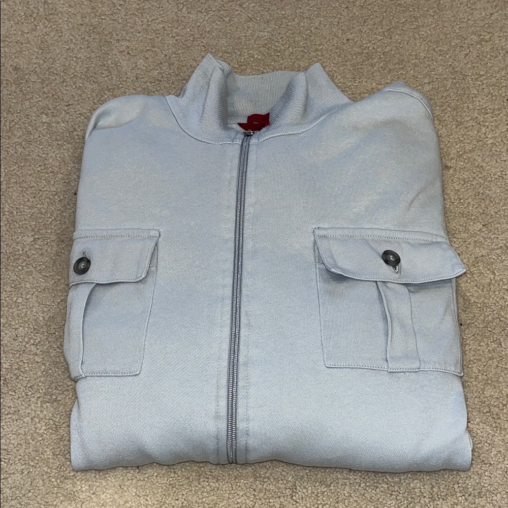 Alfani Light Gray  Zip Front Shirt Jacket